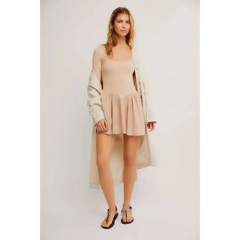 Free People Free-est Onda Drop-Waist Mini Dress Size Small NWT $68 retail Ballet